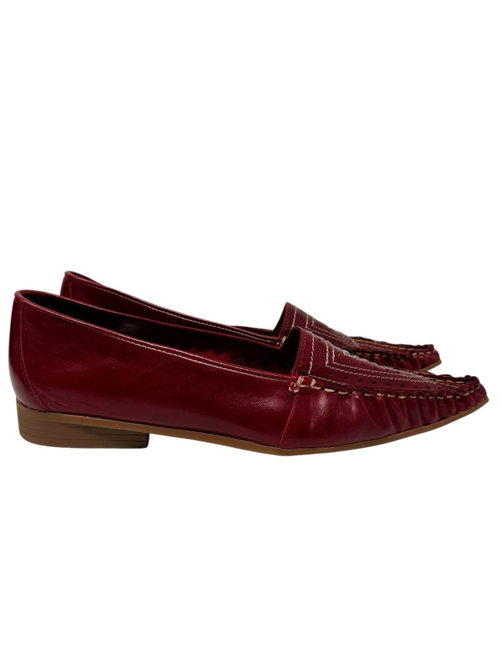 Jeffrey Campbell Red Leather Moccasin Flats - Picture 2 of 9